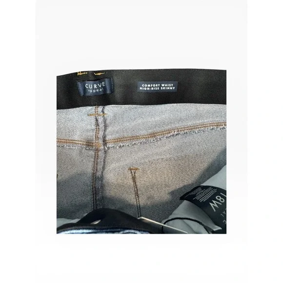 Curve Appeal Womens 18W High Rise Skinny Jeans Comfort Waist Blue Denim NEW - Picture 6 of 8